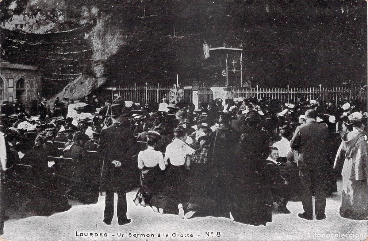 Postales: Tarjeta Postal de Lourdes, Serm&oacute;n en la Gruta de Massabielle