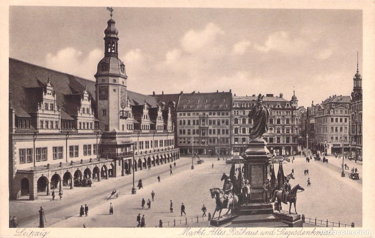 Postales: Postal de Leipzig: Plaza del Mercado y Antiguo Ayuntamiento