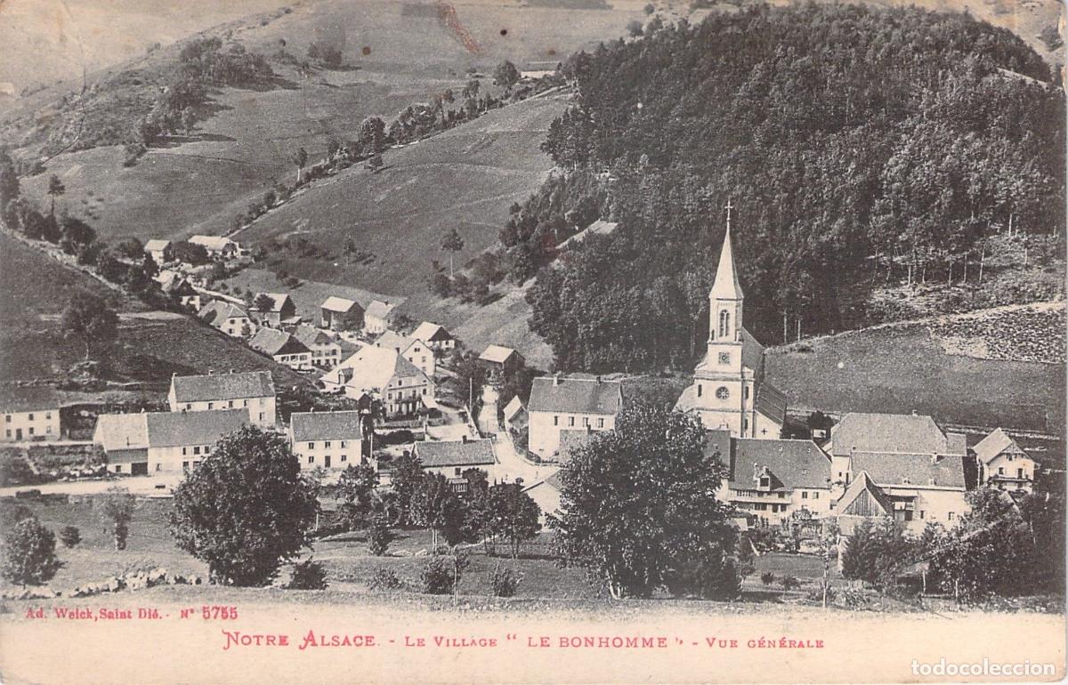 Postales: Postal de Vista General del Pueblo Le Bonhomme en Alsacia