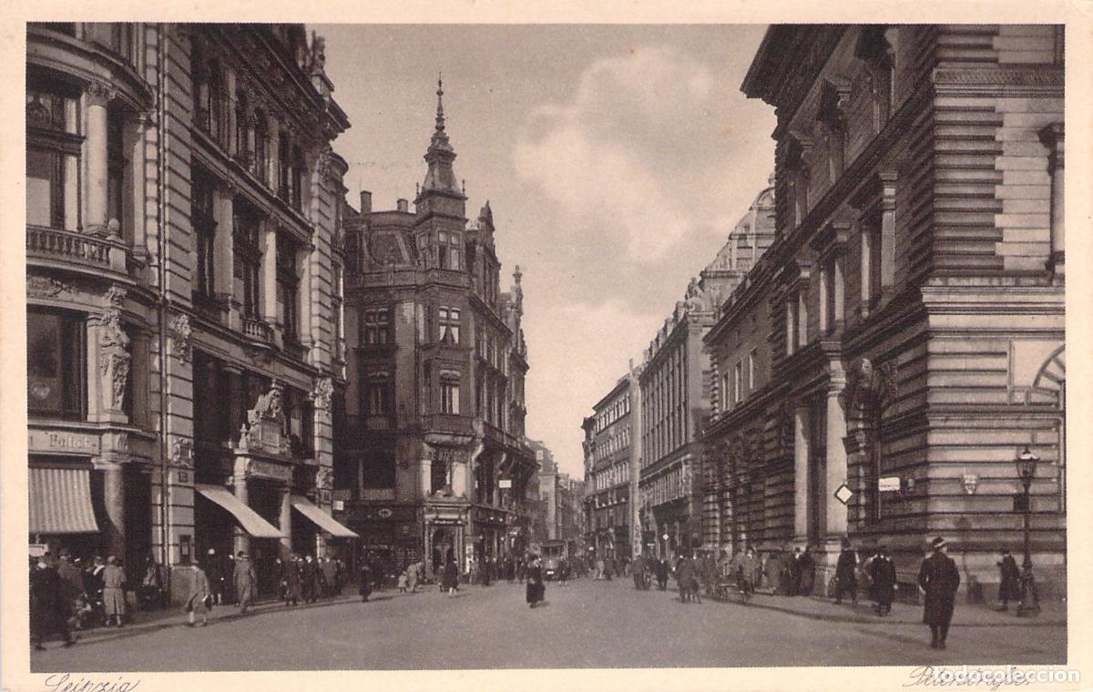 Postales: Postal de Leipzig Peterstra&szlig;e Alemania calle hist&oacute;rica