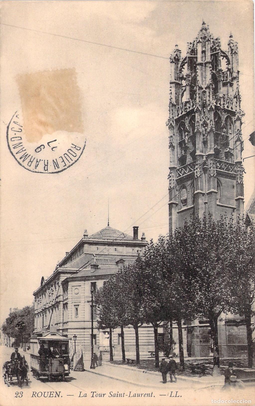 Postales: Postal de la Torre Saint-Laurent en Rouen Francia
