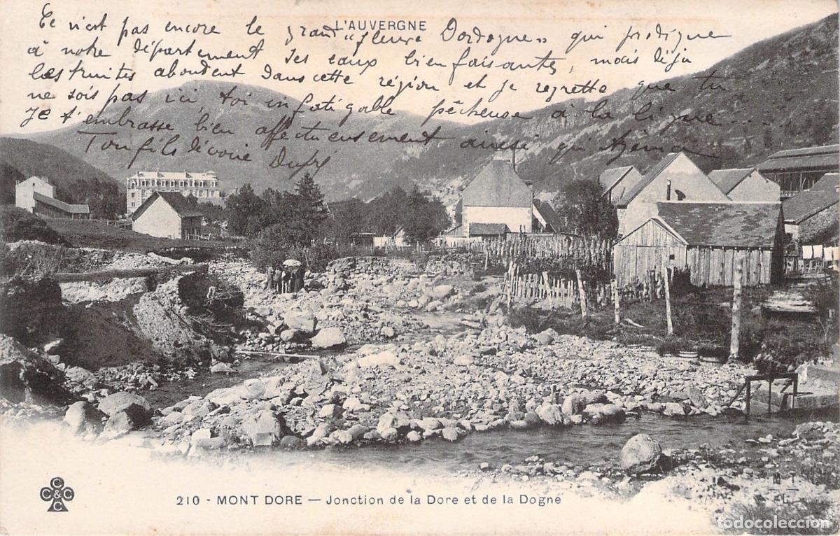 Postais: Postal de Mont-Dore Francia Confluencia de los R&iacute;os Dore y Dogne