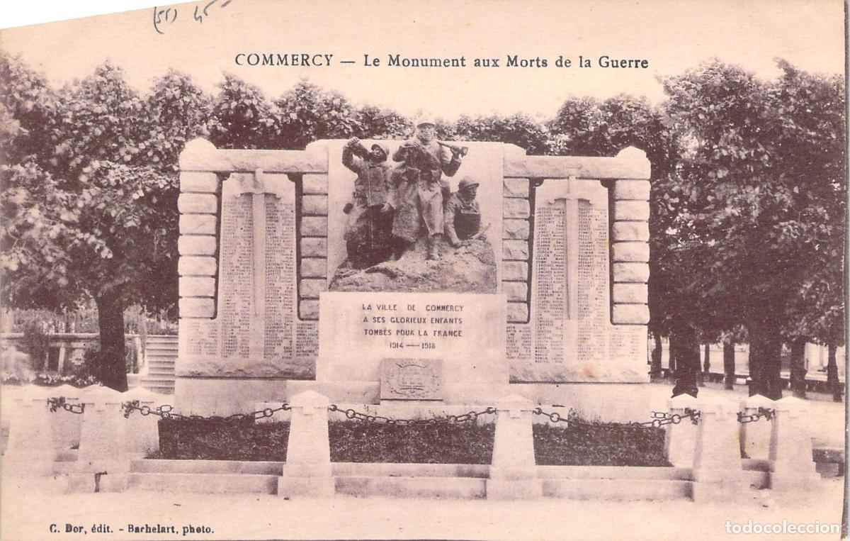 Postcards: Postal de Commercy Francia Monumento a los Ca&iacute;dos de la Guerra