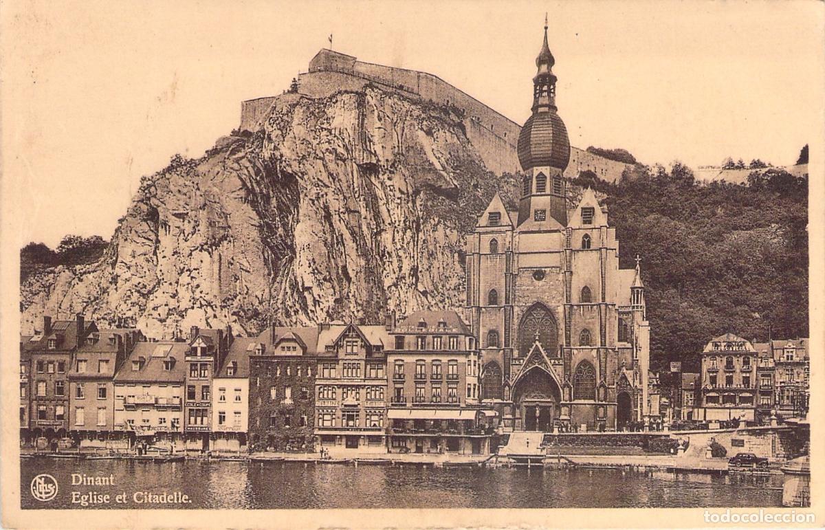 Postcards: Postal de la Iglesia Colegiata y la Ciudadela de Dinant, B&eacute;lgica