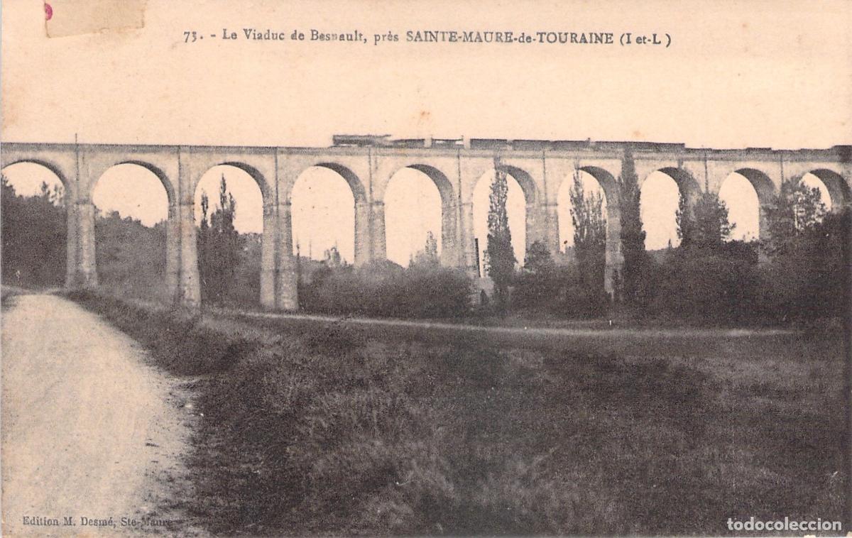 Postcards: Postal del Viaducto de Besnault, Sainte-Maure-de-Touraine, Francia