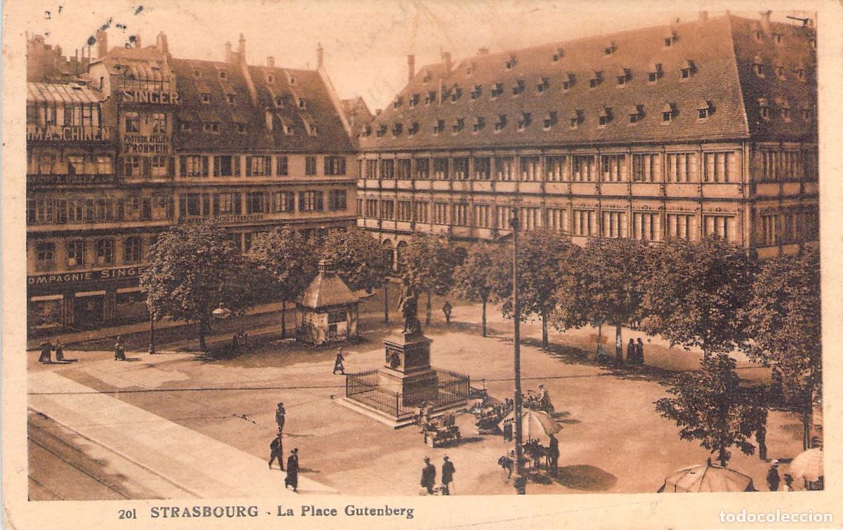 Postcards: Postal de la Plaza Gutenberg en Estrasburgo, Francia