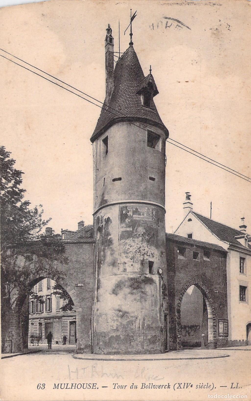 Postcards: Postal de la Torre del Bollwerck en Mulhouse