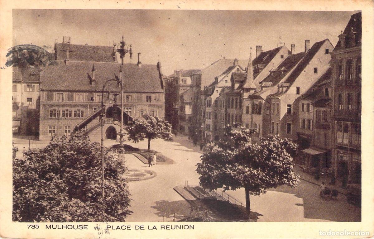 Postcards: Postal de la Plaza de la Reuni&oacute;n en Mulhouse, Francia