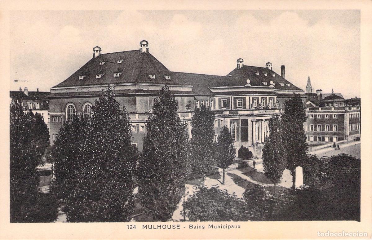 Postcards: Postal de los Ba&ntilde;os Municipales de Mulhouse, Francia - Edici&oacute;n Unifix