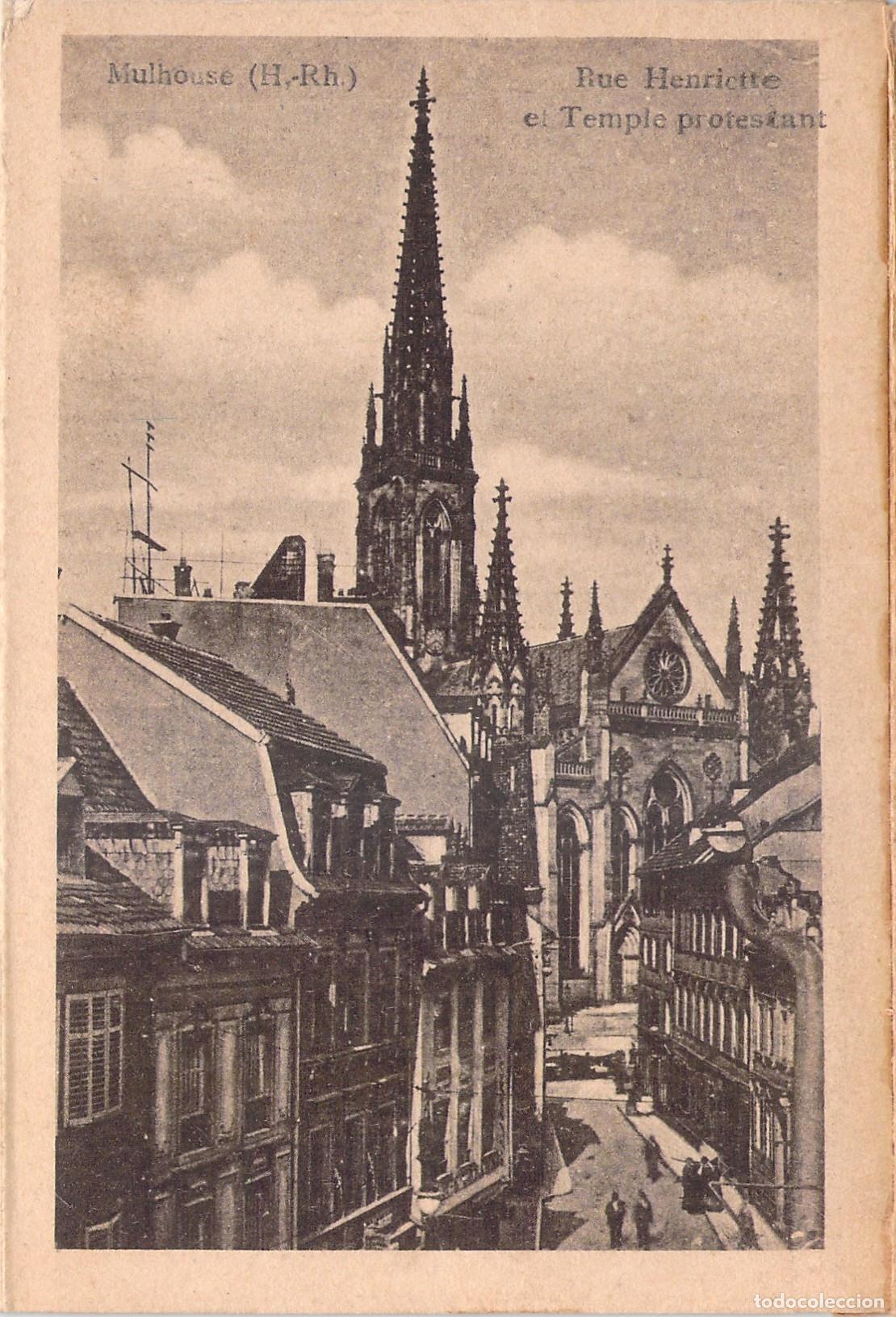 Postais: Postal de Mulhouse Francia Rue Henriette y Templo Protestante