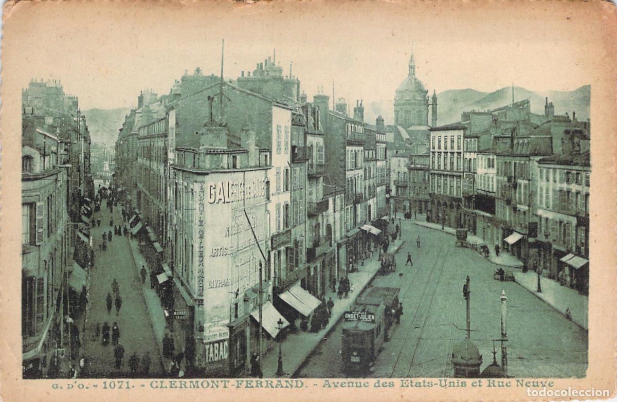 Postales: Postal de Clermont-Ferrand, Avenue des Etats-Unis y Rue Neuve, Francia