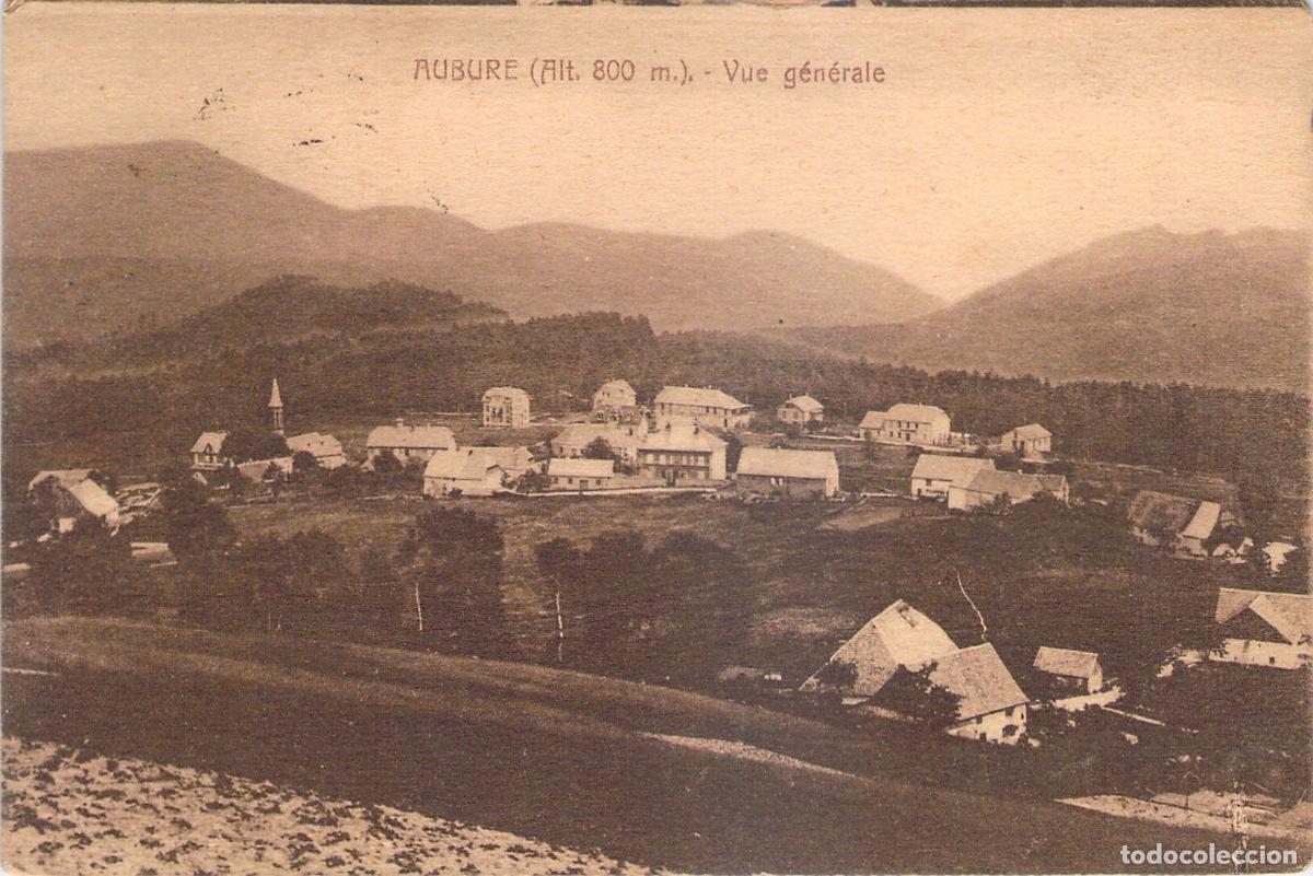 Postales: Postal de Vista General de Aubure, Francia con Paisaje de Monta&ntilde;a