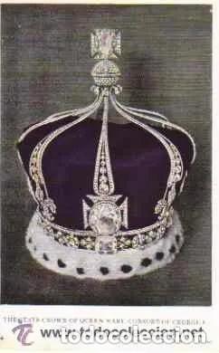 Postales: POSTAL ANTIGUA - THE STATE CROWN OF QUEEN MARY - a&ntilde;os 50