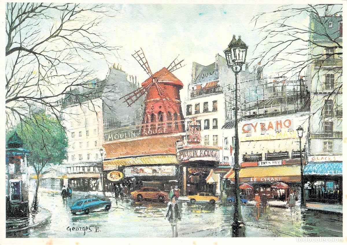 Postkarten: Postal de Par&iacute;s - Pintura del Moulin Rouge por Georges B