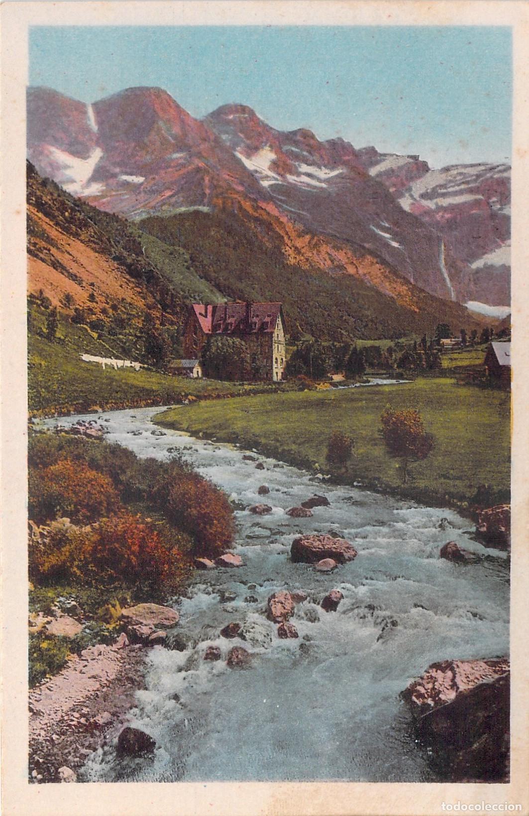 Postais: Postal de Gavarnie, El R&iacute;o Gave y el Circo, Pirineos