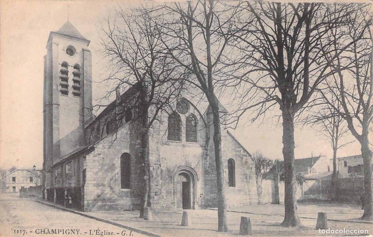 Postais: Postal Iglesia de Champigny Francia Antigua Arquitectura