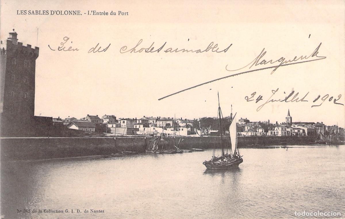 Postais: Postal de la Entrada al Puerto de Les Sables d'Olonne Francia
