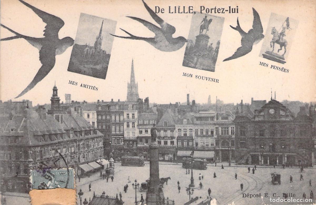 Postais: Postal Fantas&iacute;a de Lille con Golondrinas y Vistas