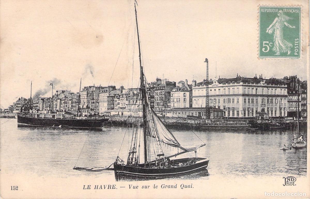 Postais: Postal de Le Havre Vista del Grand Quai con Barcos