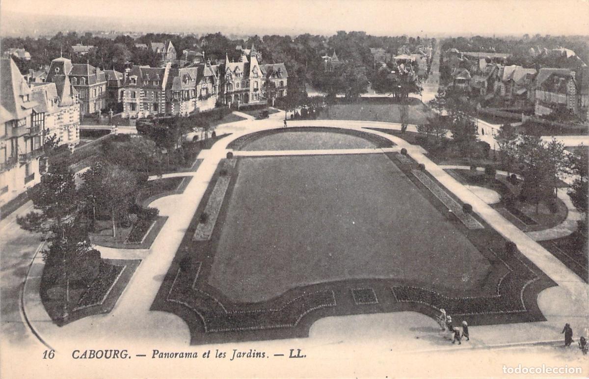 Postais: Postal de Cabourg: Panorama y Jardines de la Ciudad, Francia