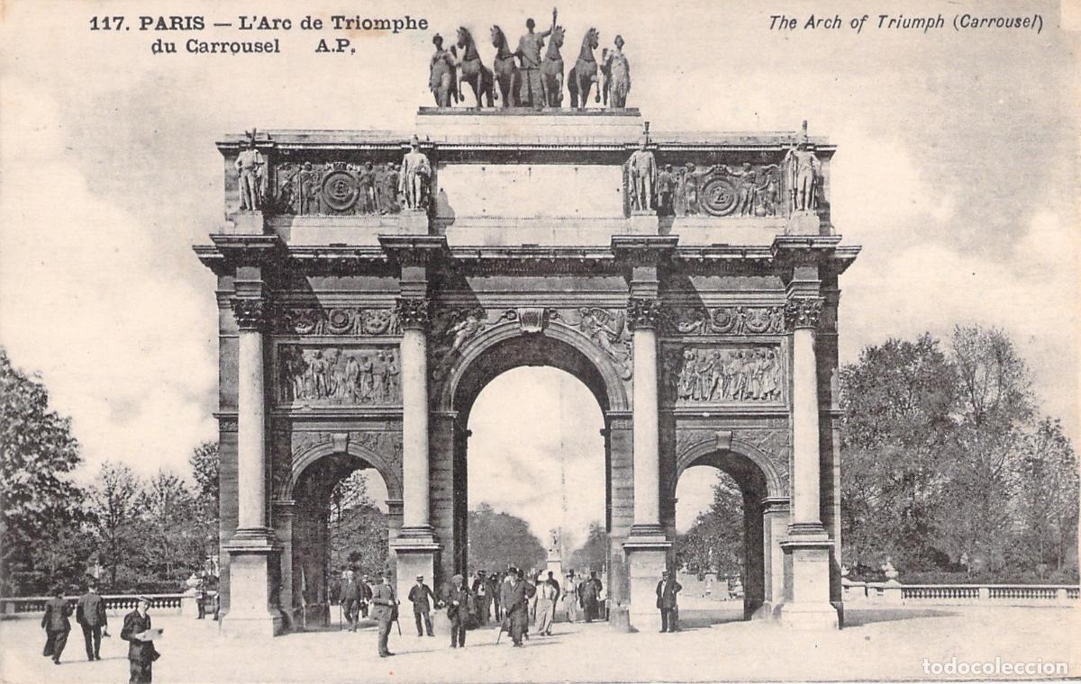 Postais: Postal del Arco de Triunfo del Carrusel en Par&iacute;s