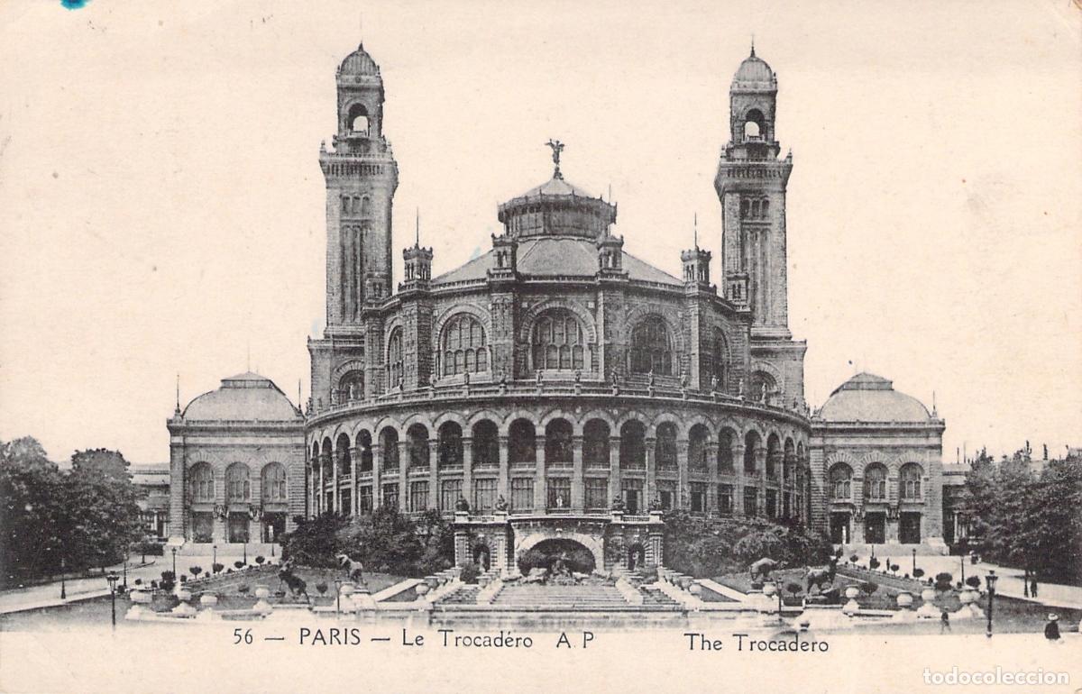 Postais: Postal Antigua del Palacio del Trocadero en Par&iacute;s