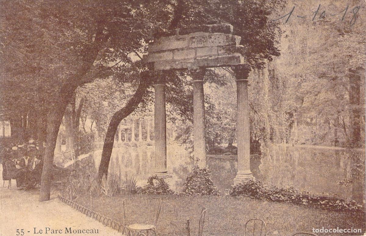 Postais: Postal del Parque Monceau en Par&iacute;s con Columnas y Estanque