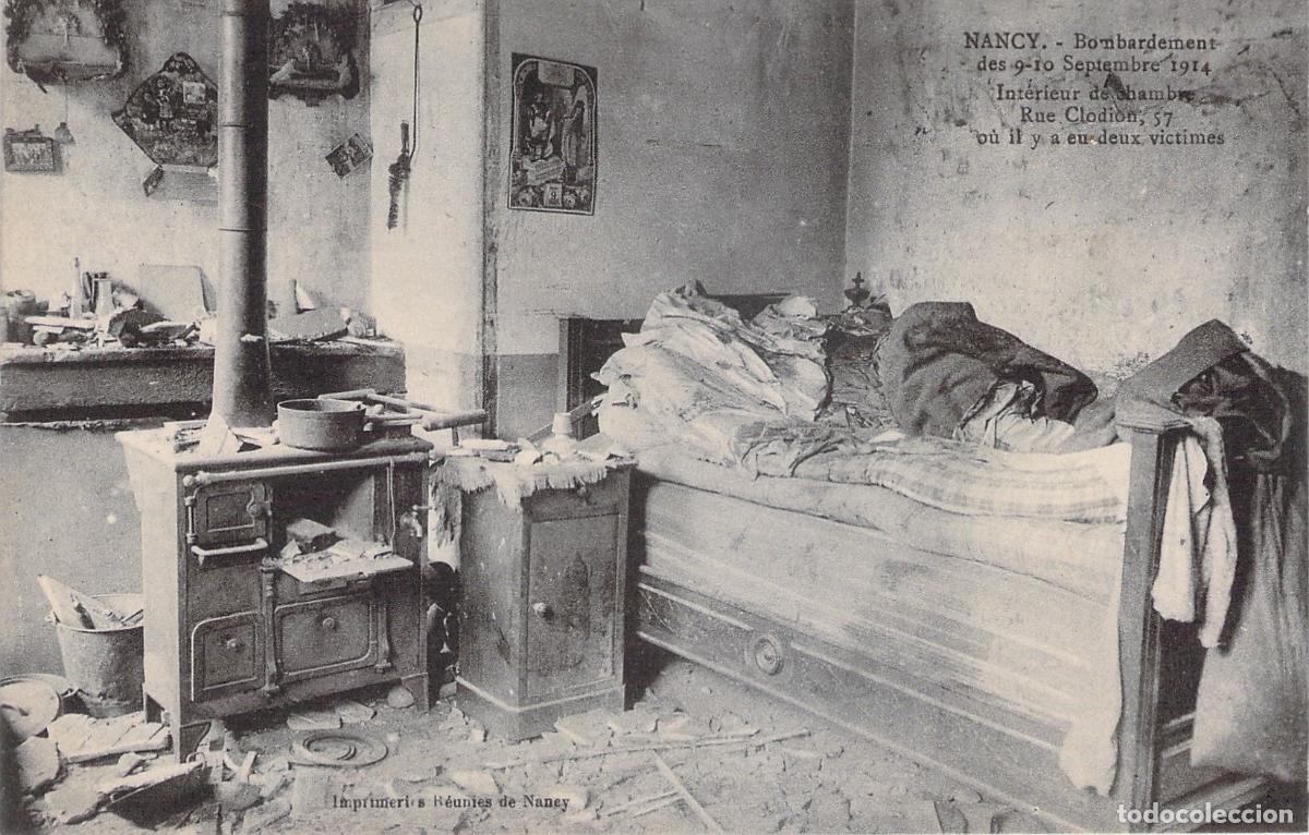 Postcards: Postal Bombardeo de Nancy Primera Guerra Mundial Habitaci&oacute;n Destruida