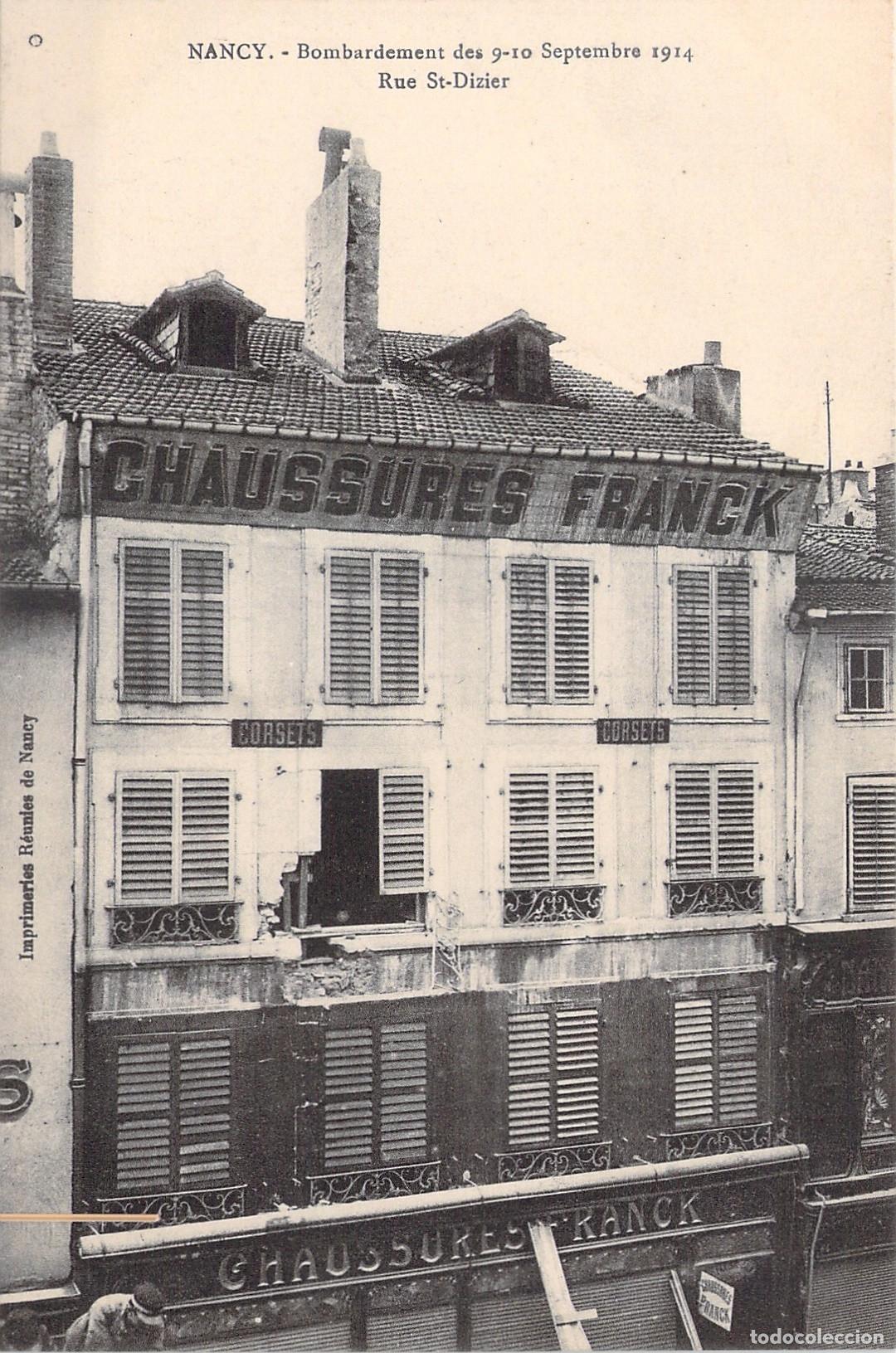 Postcards: Postal Nancy Bombardeo de la Calle Saint-Dizier Primera Guerra Mundial