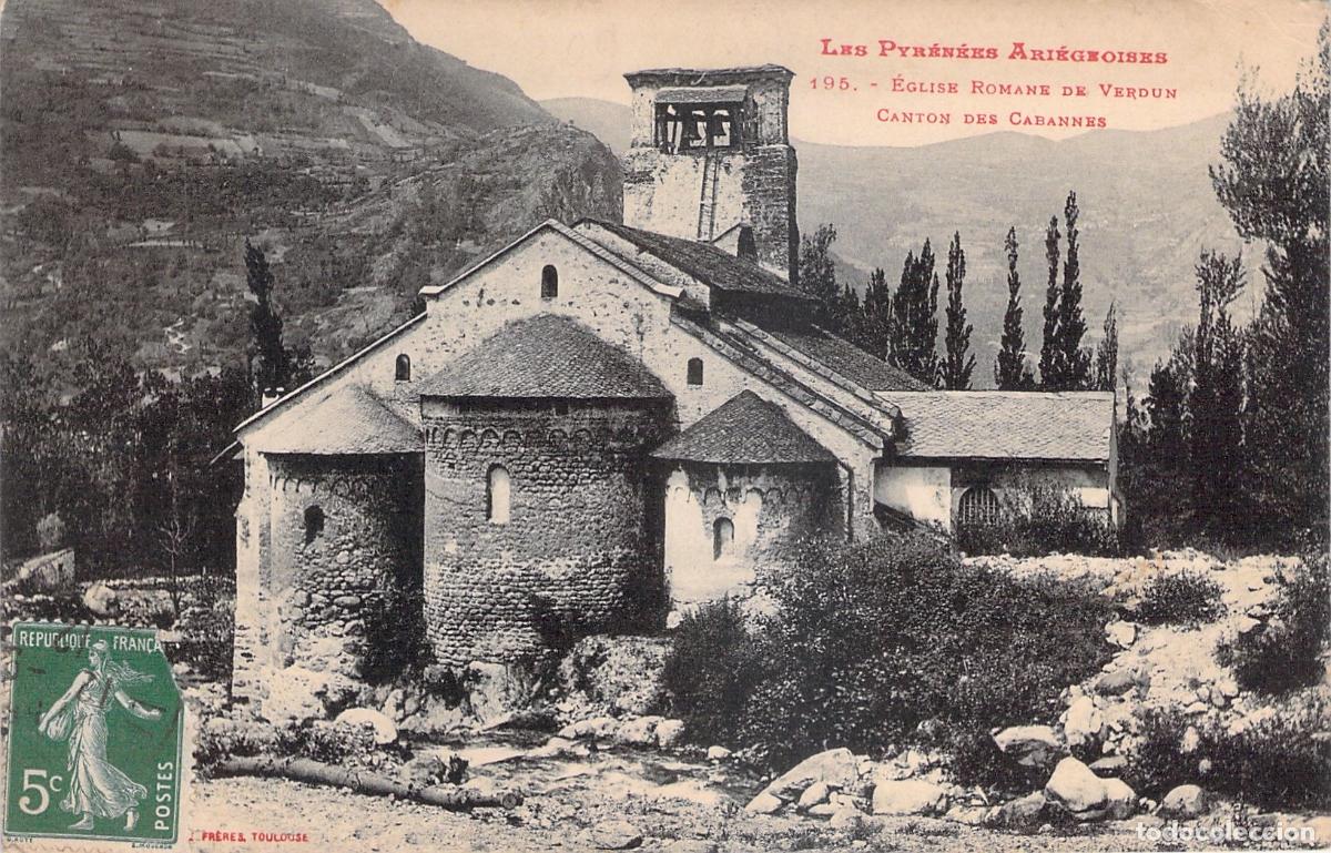 Postcards: Postal Iglesia Rom&aacute;nica de Verdun Les Cabannes Francia