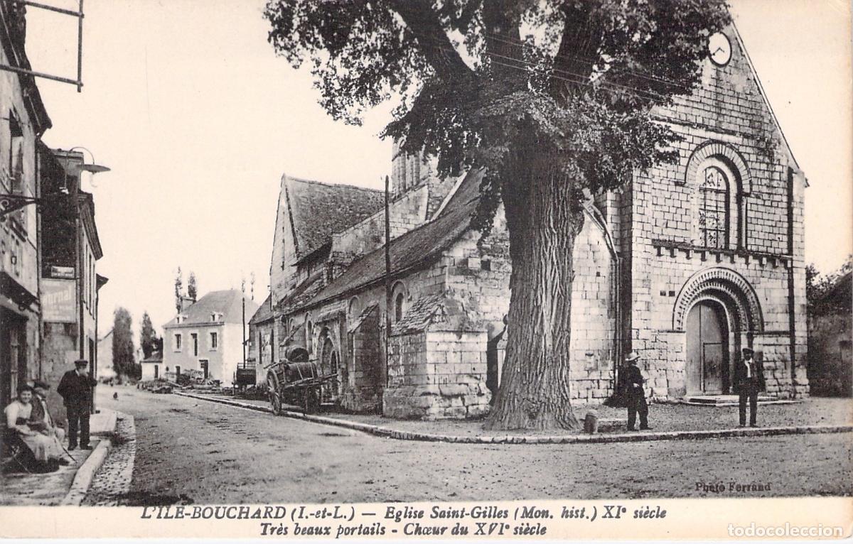 Postkarten: Postal Iglesia de Saint-Gilles en L'&Icirc;le-Bouchard, Francia