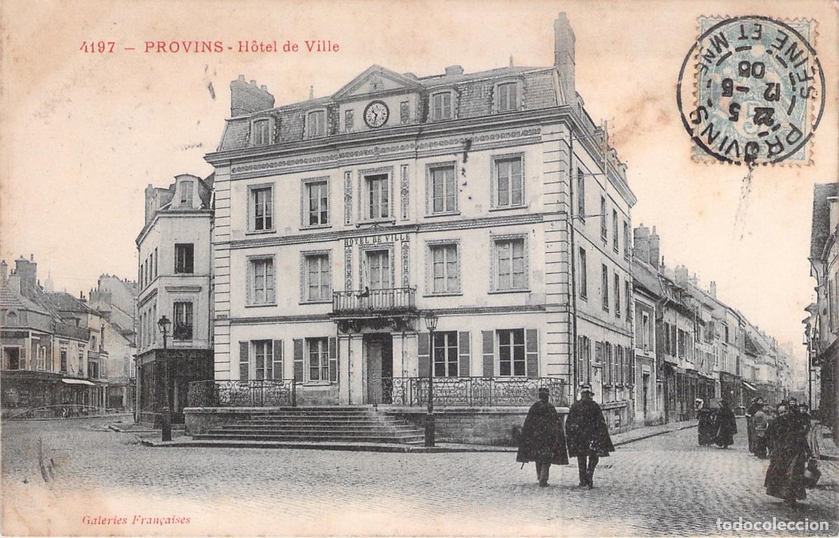 Postkarten: Postal de Provins Francia H&ocirc;tel de Ville Ayuntamiento Antiguo