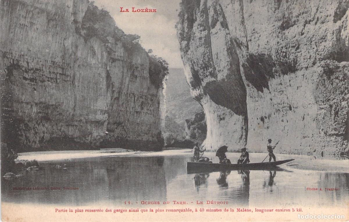 Postkarten: Postal Gorges du Tarn Le D&eacute;troit Loz&egrave;re Francia Barca