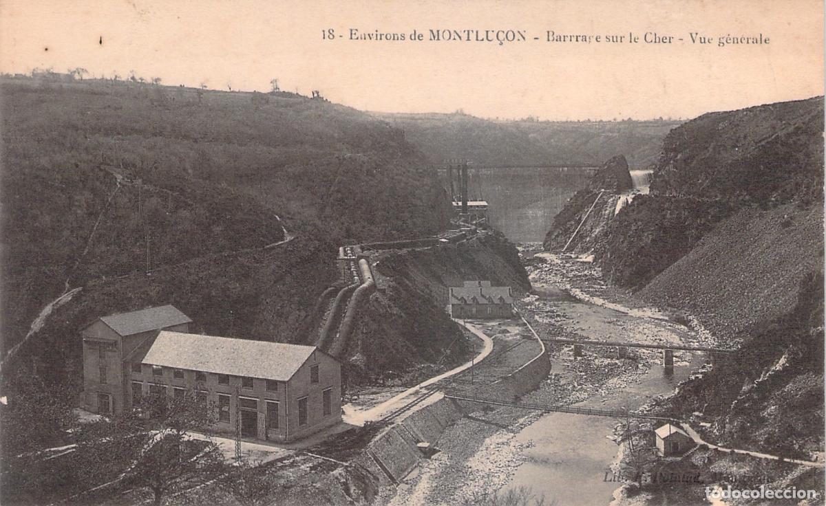 Postales: Postal de la Presa en el R&iacute;o Cher, Alrededores de Montlu&ccedil;on