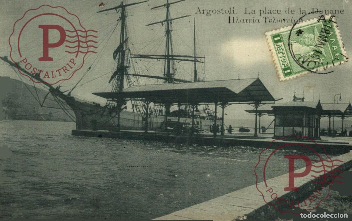 Postales: GRECIA. GREECE. ARGOSTOLI . LA PLACE DE LA DOUANE