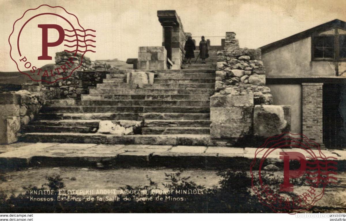 Postales: RPPC KNOSSOS EXT&Eacute;RIEUR DE LA SALLE DU TR&Ocirc;NE DE MINOS GREECE GRECE