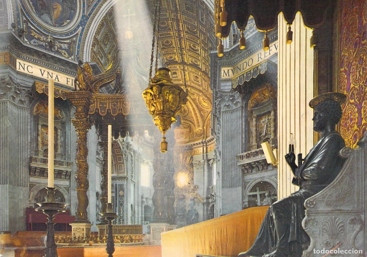 Postales: Postal de la Bas&iacute;lica de San Pedro en Roma, Interior