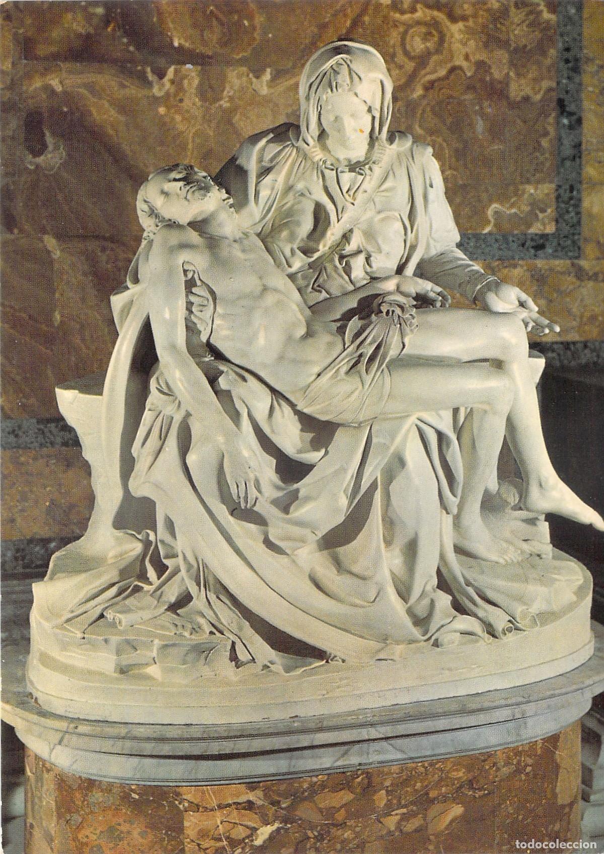 Postales: Postal de la Escultura La Piedad de Miguel &Aacute;ngel en Roma