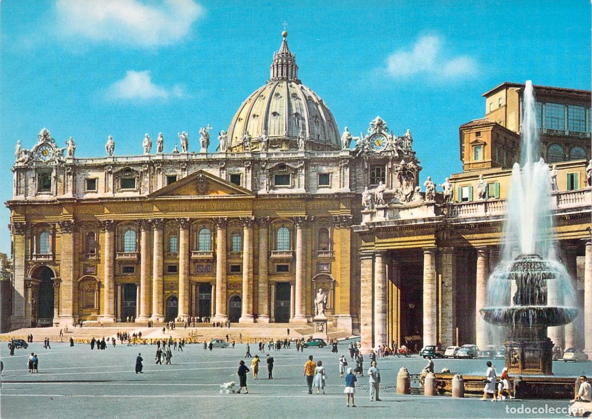 Postales: Postal de la Plaza de San Pedro en Roma, Italia