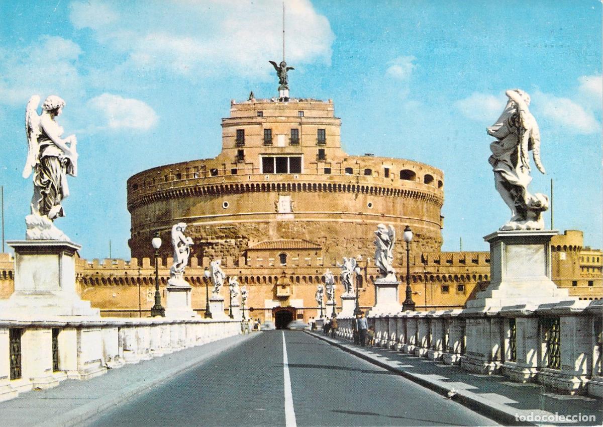 Postales: Postal de Roma, Italia - Puente y Castillo de Sant'Angelo con Estatuas