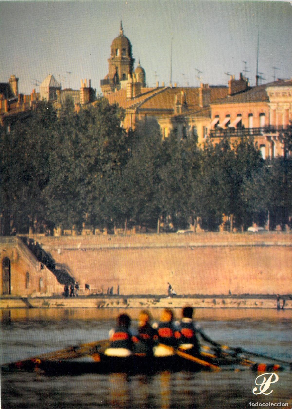 Postales: Postal de Toulouse: Remadores en el R&iacute;o Garona