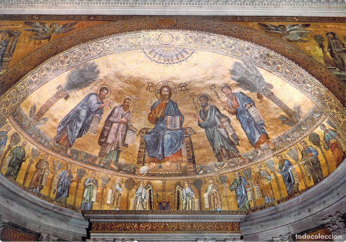 Postales: Postal Mosaico del &Aacute;bside de la Bas&iacute;lica de San Pablo, Roma