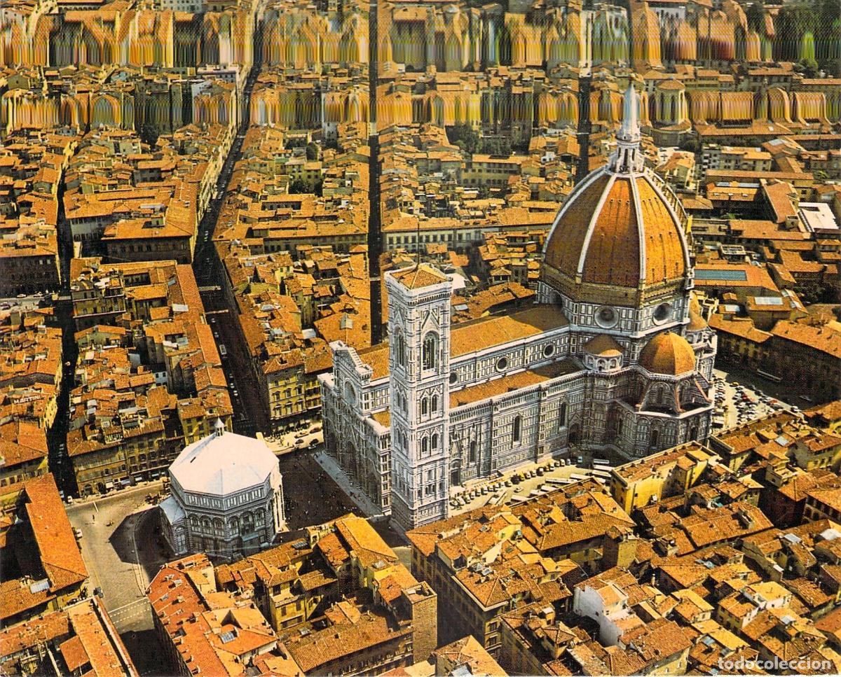 Postales: Postal de Florencia Vista A&eacute;rea del Duomo y Campanile de Giotto