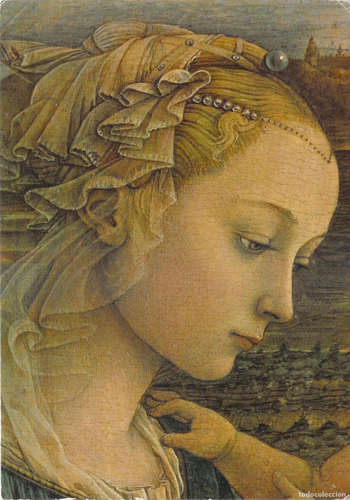 Postales: Postal de Arte de la Virgen con el Ni&ntilde;o de Fra Filippo Lippi Florencia