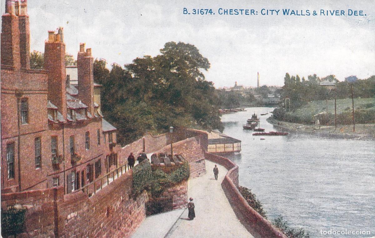 Postales: Postal de Chester: Murallas de la Ciudad y R&iacute;o Dee