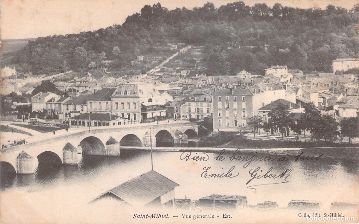 Postales: Postal de Saint-Mihiel - Vista General Este de la Ciudad con Puente
