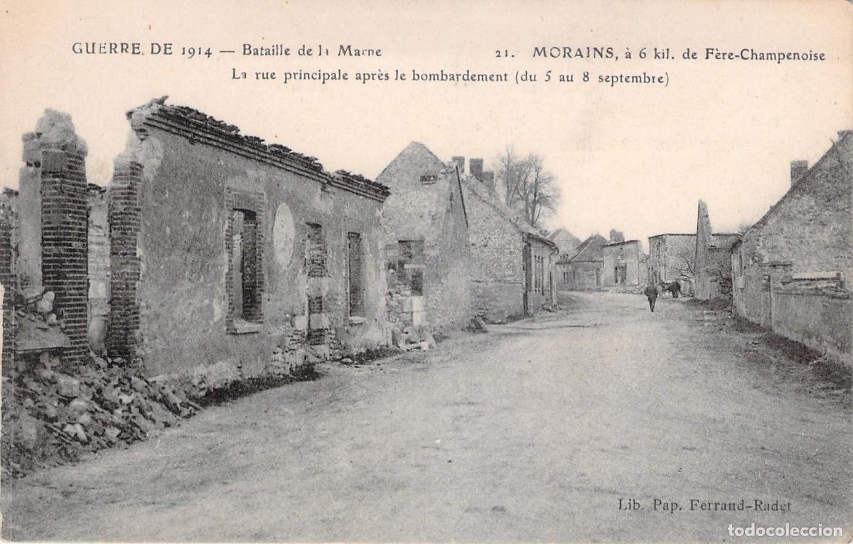 Postcards: Postal de Morains despu&eacute;s del Bombardeo Batalla del Marne