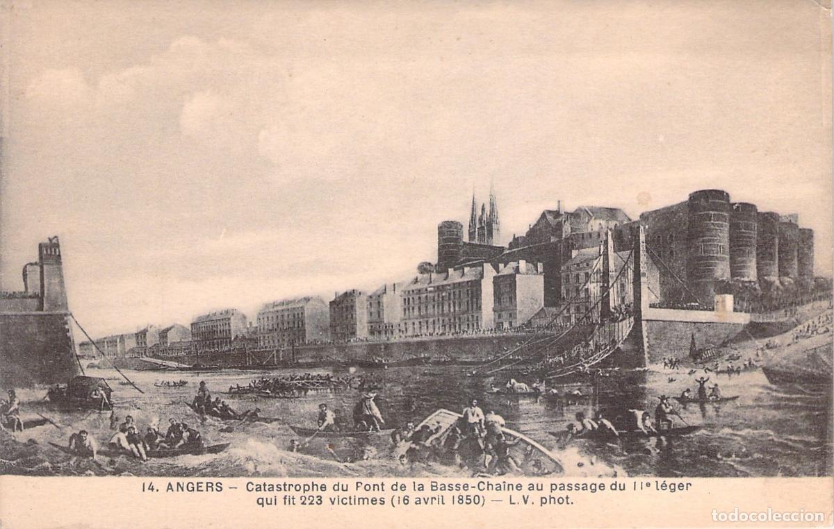 Postcards: Postal de Angers: Cat&aacute;strofe del Puente Basse-Cha&icirc;ne