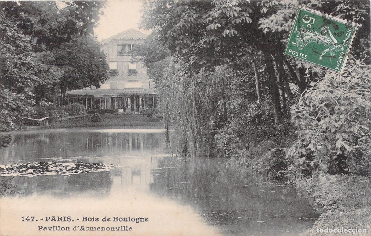 Cartoline: Postal de Par&iacute;s Bois de Boulogne Pavillon d'Armenonville Francia