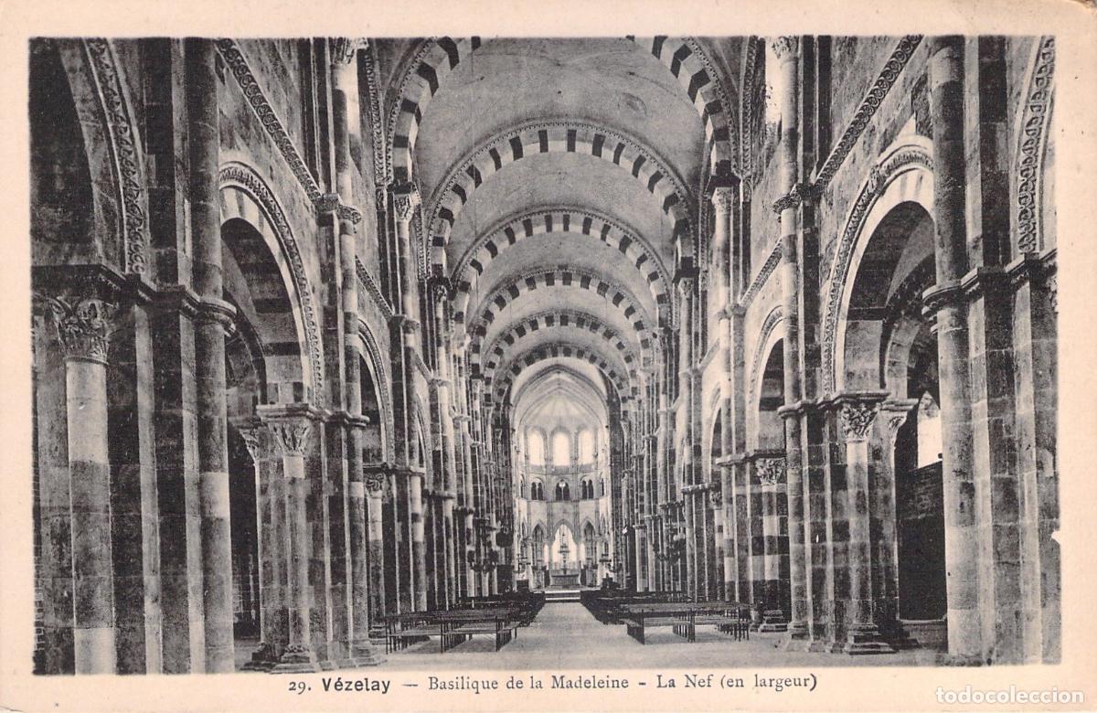 Cartoline: Postal de la Nave de la Bas&iacute;lica de la Magdalena en V&eacute;zelay, Francia
